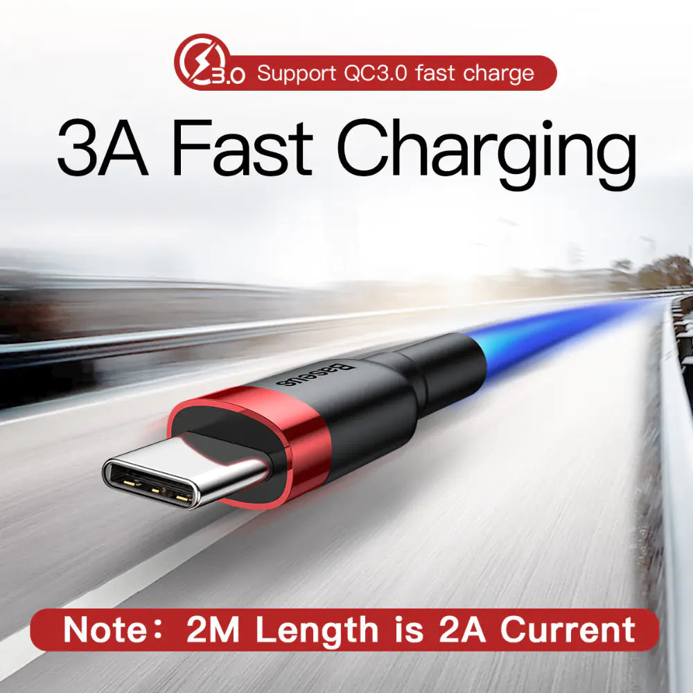 Baseus USB Type C Fast Charging Cable for Samsung & Huawei