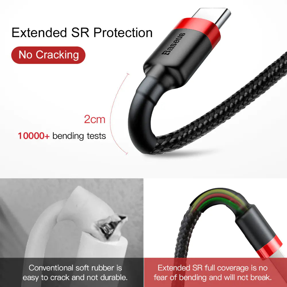 Baseus USB Type C Fast Charging Cable for Samsung & Huawei