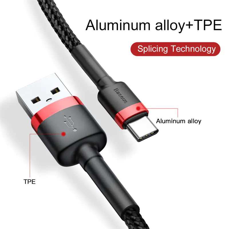 Baseus USB Type C Fast Charging Cable for Samsung & Huawei